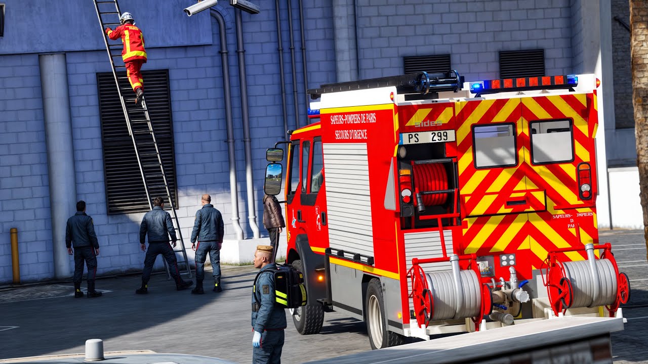 [GTA 5] DEUX PERSONNES BLOQUÉES SUR UN TOIT D'IMMEUBLE | POMPIERS DE PARIS #84