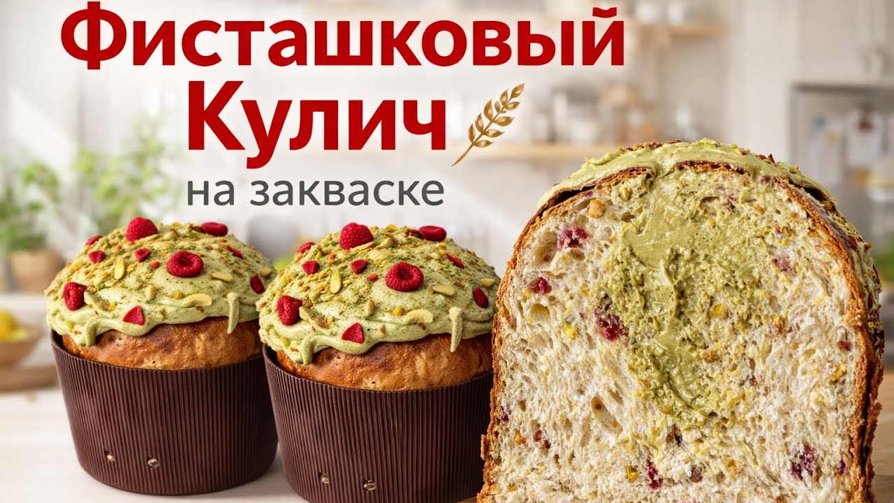 🔥🔥Фисташковый КУЛИЧ на закваске - универсальный рецепт 