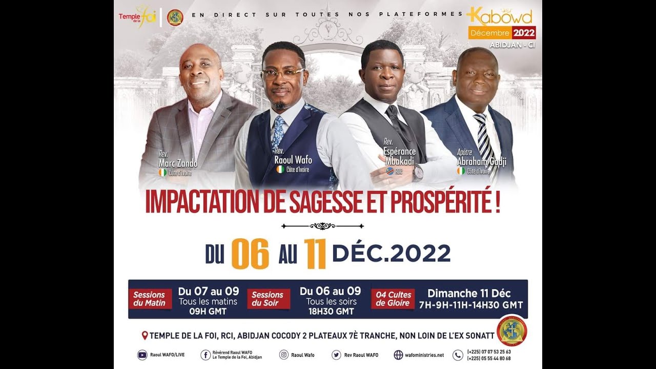 4 EME JOUR KABOWD 2022 AU TEMPLE  DE LA FOI  | SESSION DU MATIN 1. ORATEUR REV ESPERANCE MBAKADI
