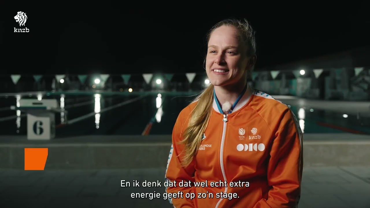 TeamNL zwemmers Maaike de Waard, Imani de Jong, Sean Niewold en Renzo Tjon-A-Joe aan het woord