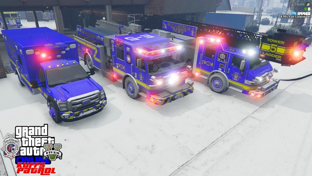 GTA 5 Roleplay #415 San Andreas Fire Department Snow Day In Paleto Bay - KUFFS FiveM