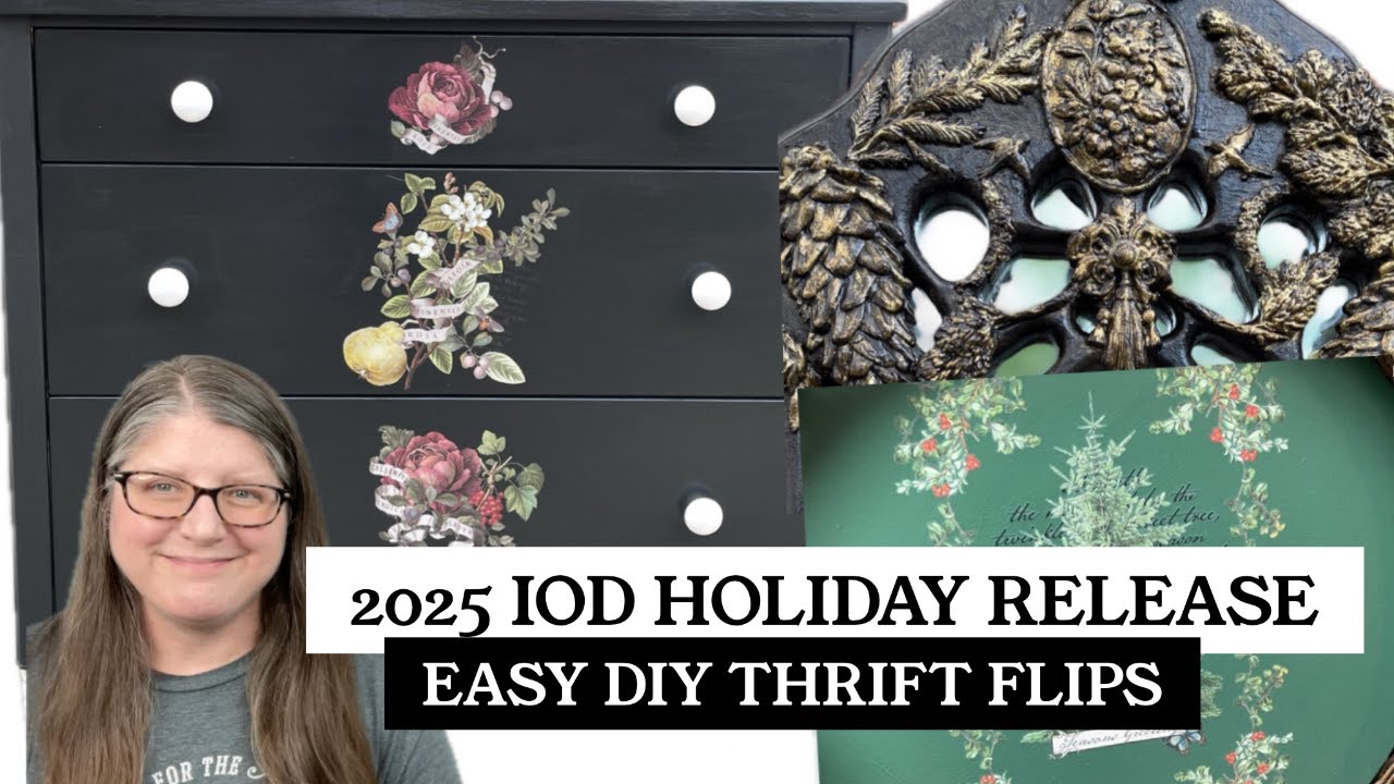 2025 IOD Holiday Release | EASY DIY Thrift Flips | Using Moulds, Stamps & Transfers