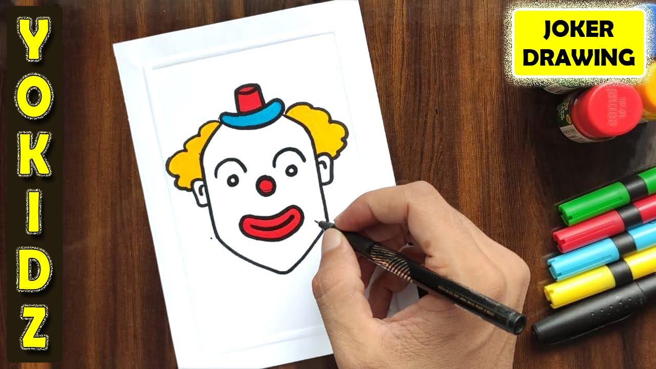 HOW TO DRAW JOKER FACE EASY FOR KIDS | JOKER FACE DRAWING