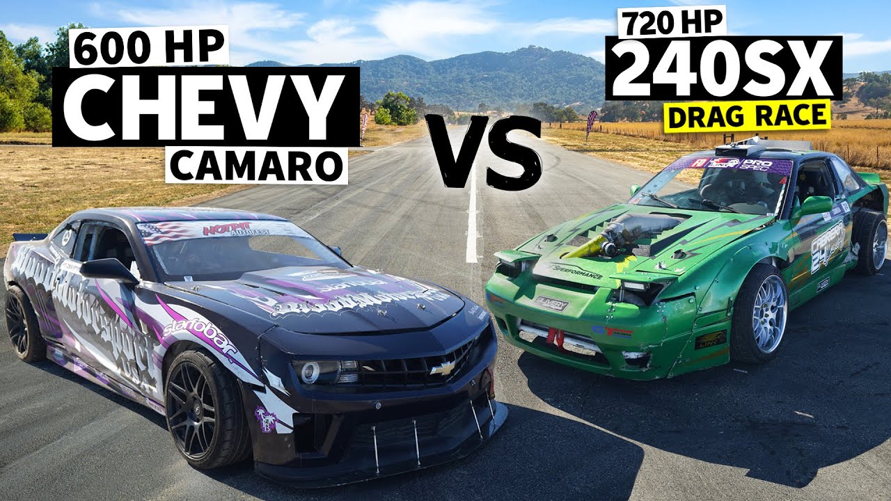Pro Drifters go Drag Racing! LS7 Camaro vs LS-swapped S13 240sx