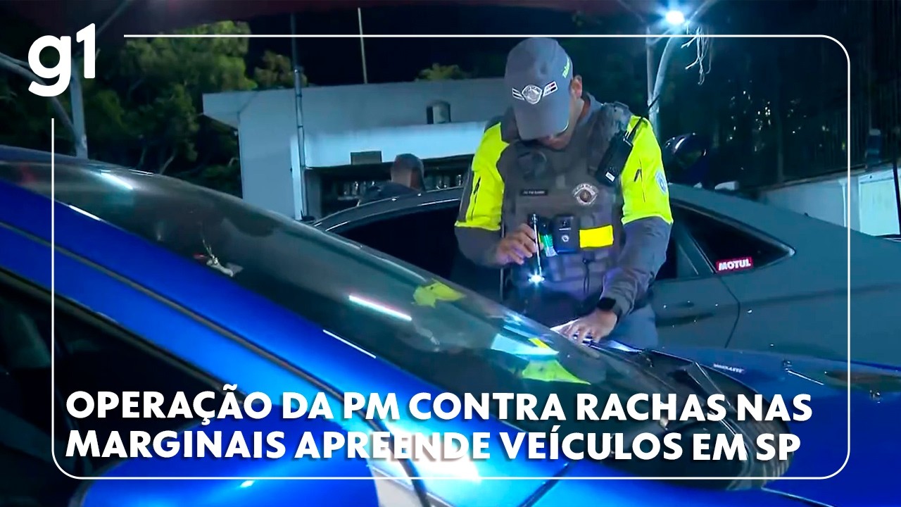 Opera&ccedil;&atilde;o da PM contra rachas nas marginais apreende ve&iacute;culos em SP #g1