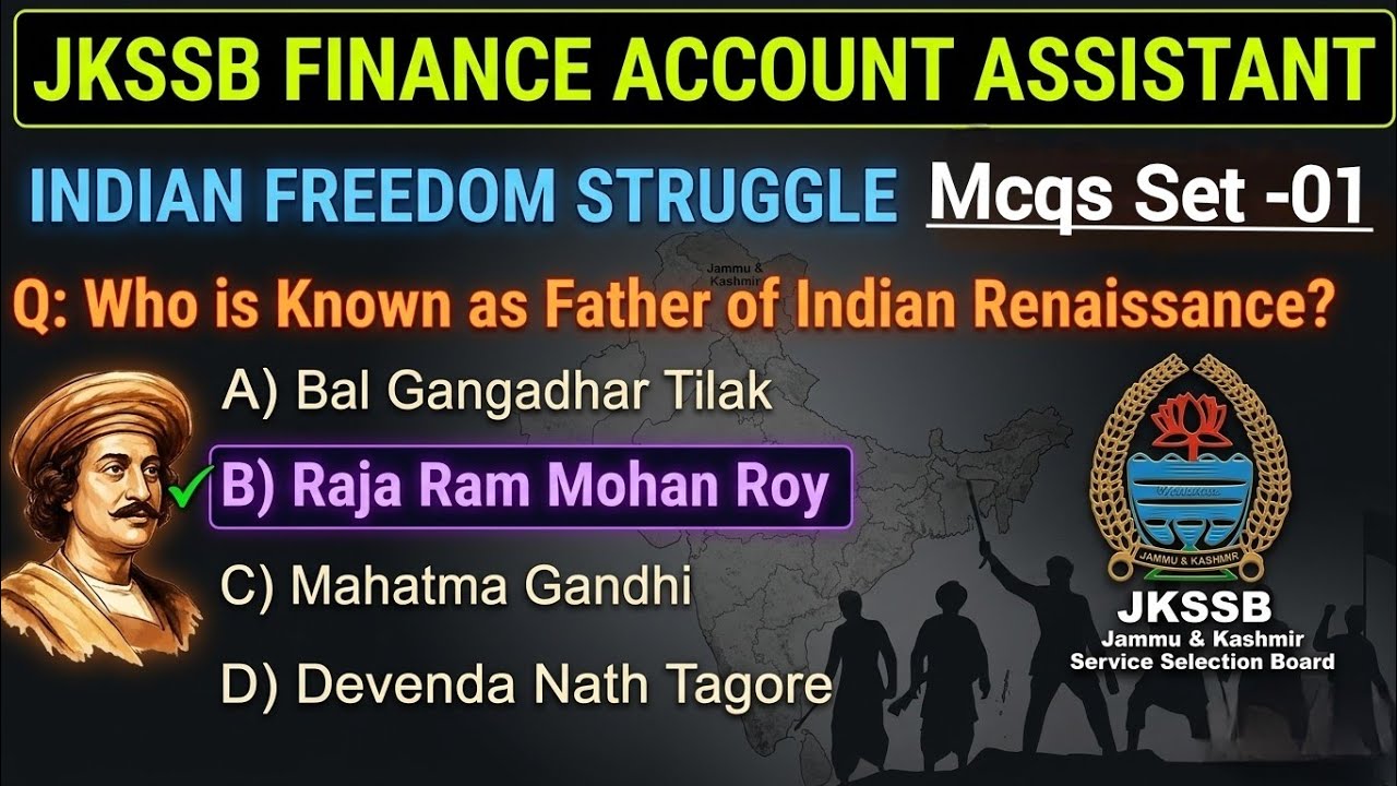 Indian History Mcqs | Freedom Struggle mcqs | Jkssb Jkpsc Ssc | Jkssb previous year questions |