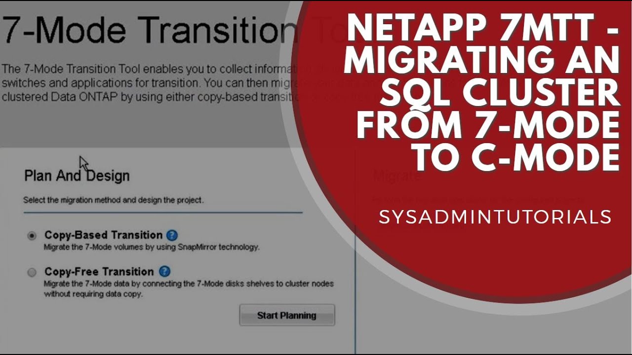 Netapp 7MTT - How to migrate a Microsoft SQL Cluster from 7-mode to c-mode