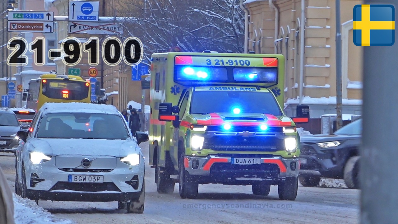 Ambulance 2025 Chevrolet Silverado responding in Uppsala prio 1 [SE | 1.2026]