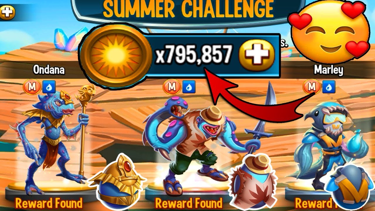 🔴Monster Legends - SUMMER challengue how to get all coins Marley Ondana Anton Acosmic eggs