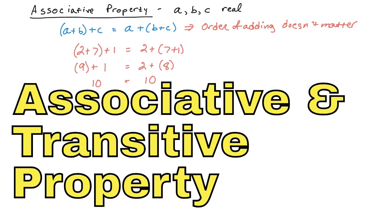 22 - Associative Property of Equality and Transitive, Reflexive, Symmetric Properties