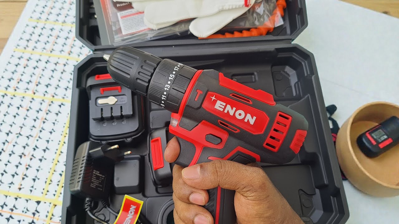 ENON XE-CD1610 Cordless Impact Drilling Machine Screw Driver Clear Vision Unboxing