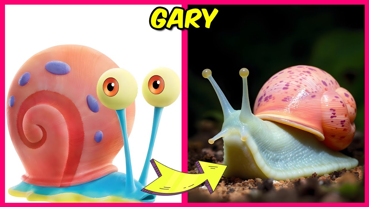 🎥Персонажи мультфильма «Губка Боб» в реальной жизни + Викторина «Угадай эмодзи»🐌🌊 | Гари, Сквидва...