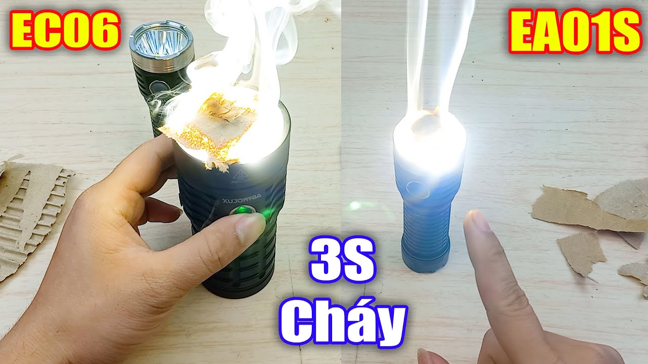 Đèn Pin Siêu Sáng như Ô tô này mất 3 giây để Đốt Cháy Giấy đấy mọi người ạ