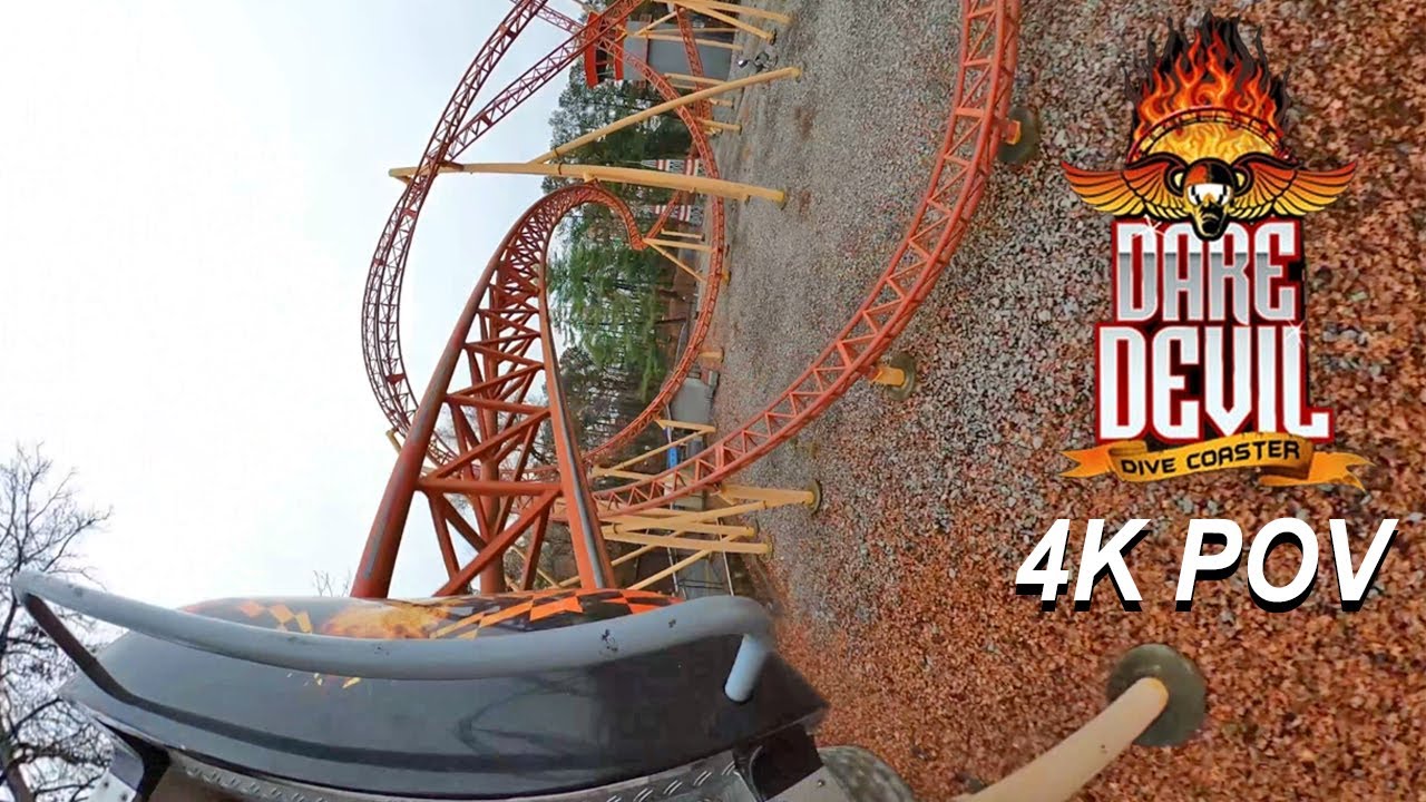 Dare Devil Dive (4K Front Seat POV)- Six Flags Over Georgia, Austell, GA