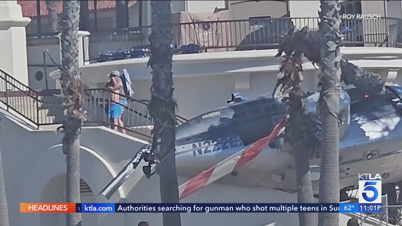 5 people injured after helicopter crashes in Huntington Beach