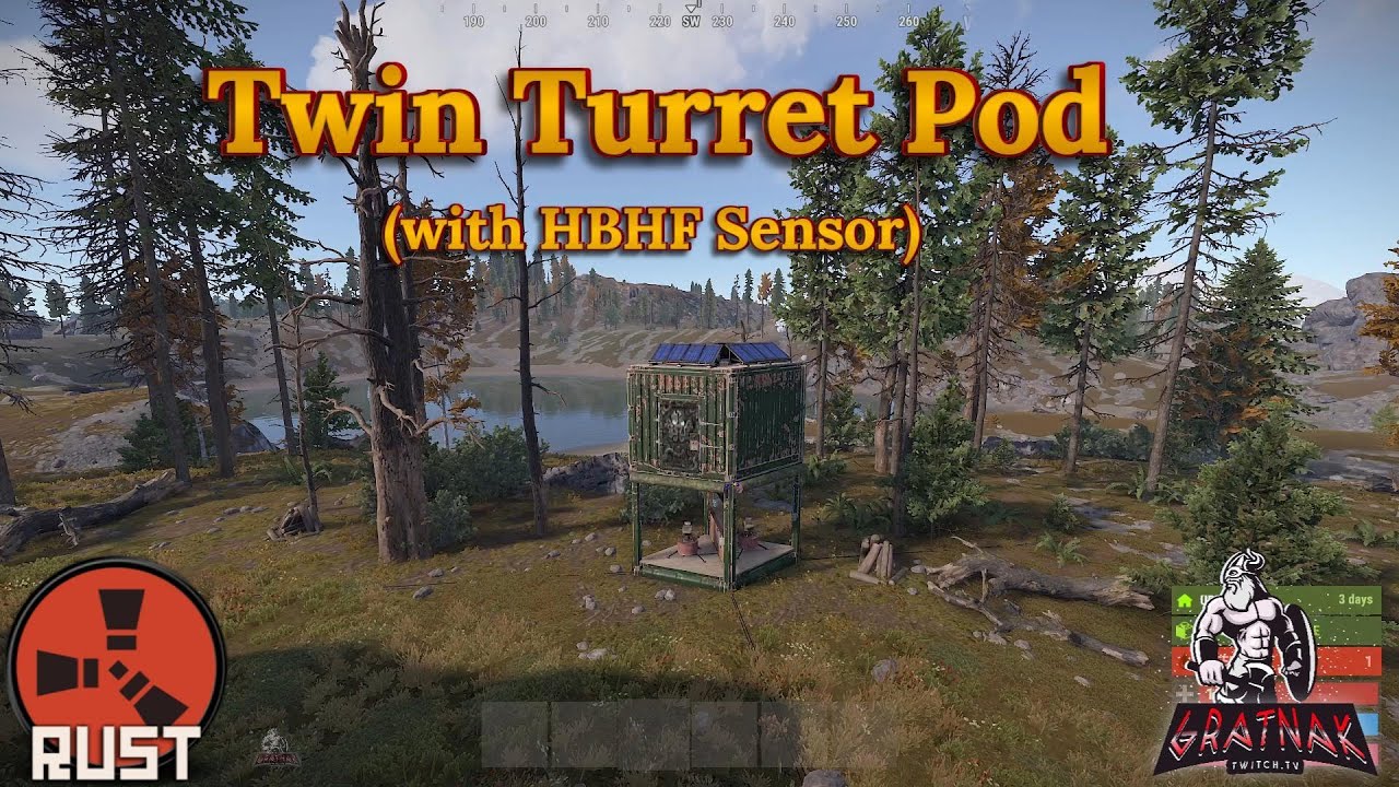 Rust: Twin Turret Pod, with HBHF controlling Garage Doors