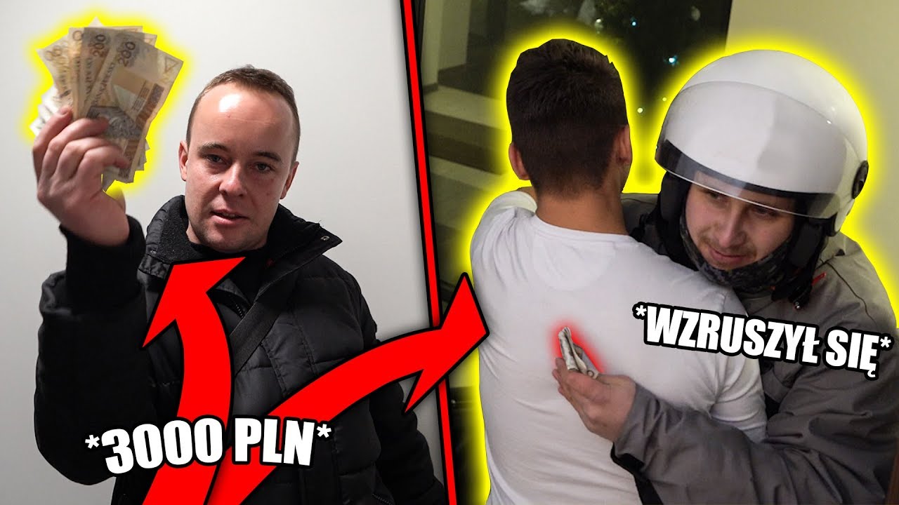 DAŁEM 3000 ZŁ NAPIWKU DOSTAWCOM JEDZENIA! *ICH REAKCJA*