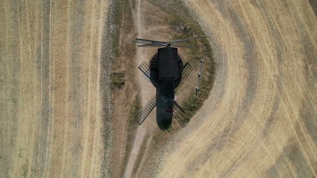 A flight around Pitstone windmill, Ivinghoe UK