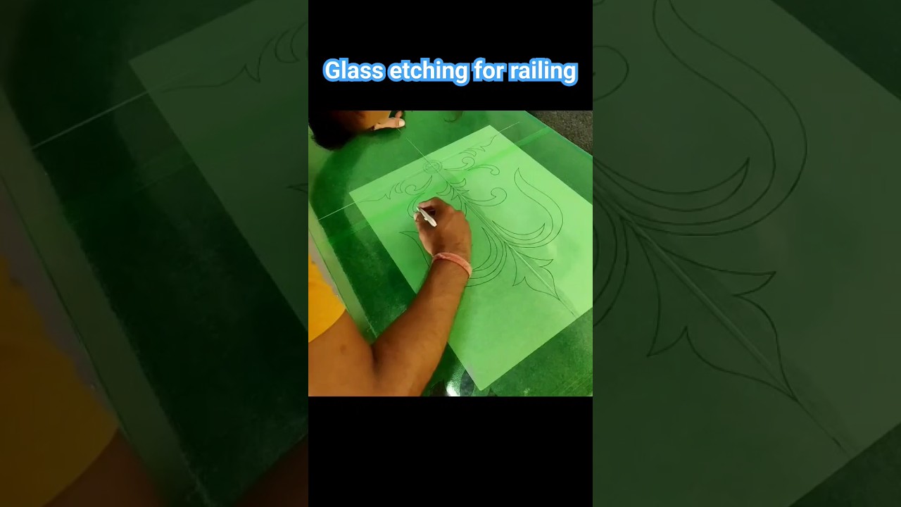 Glass etching designing works #shorts