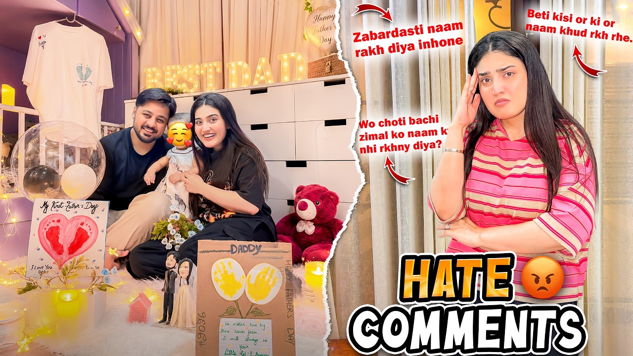 FIRST FATHER'S DAY SURPRISE BY ANAVIYA &hearts;️ | Areeb Emotional Hogaye 🥹 | Baby Name Py Hate Comments 😡