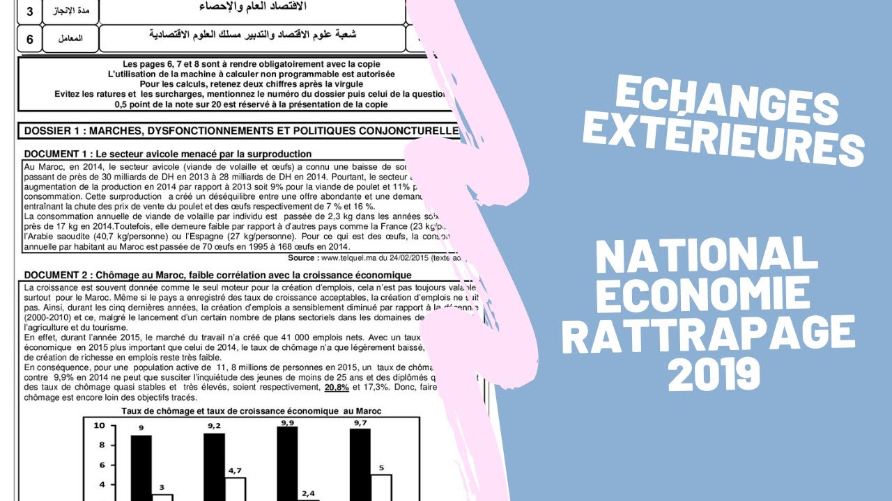 national 2019 ratrappage echanges exterieures