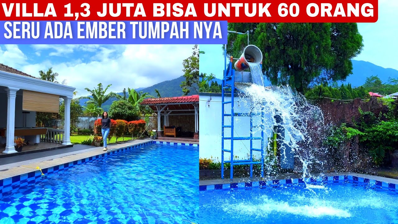 VILLA MURAH DI PUNCAK BOGOR ADA PRIVATE POOL DENGAN EMBER TUMPAH‼️VILLA 77 ROMY UNTUK 60 ORANG‼️