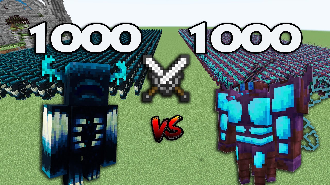 1000 Warden Vs 1000 Warped Mosco | Minecraft