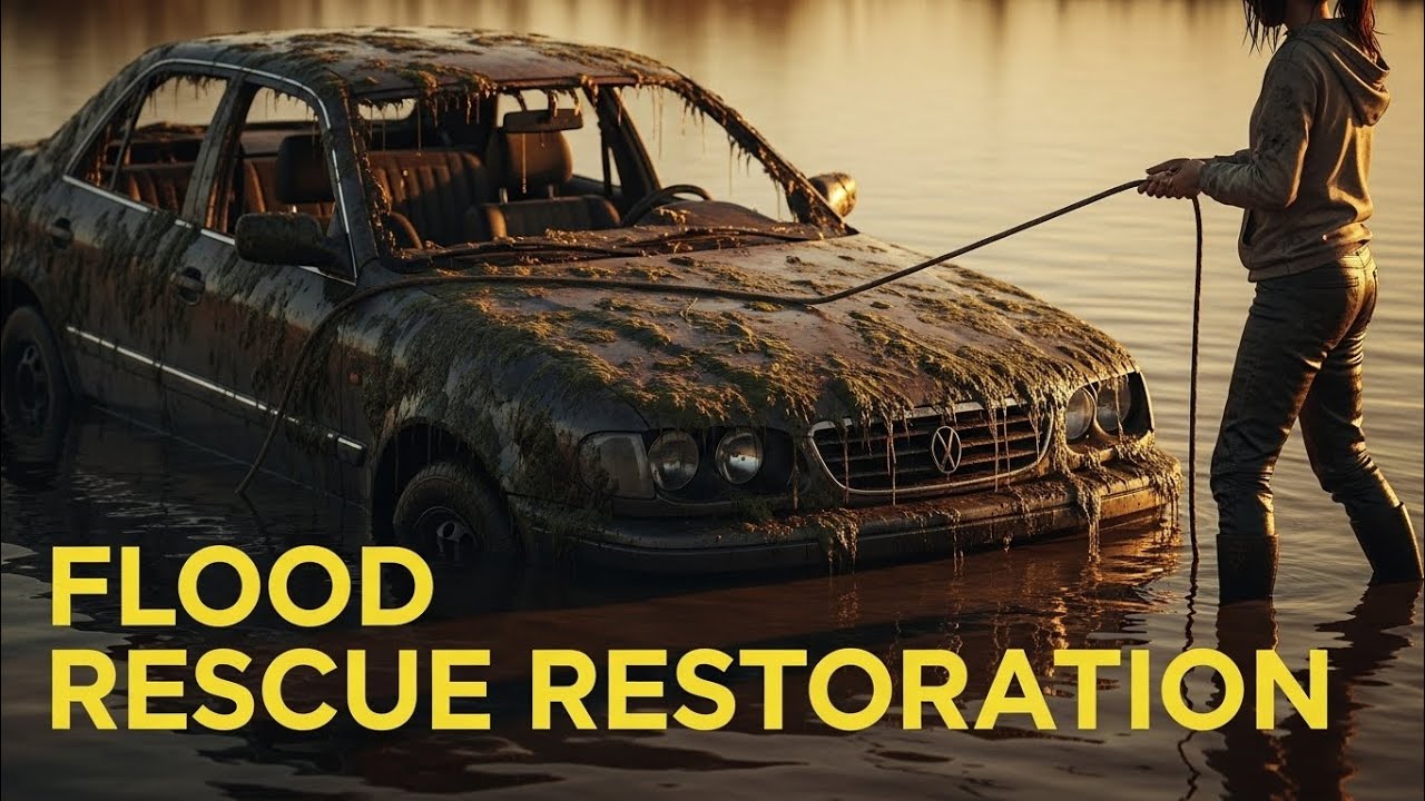 Genius Girl Rescues Submerged Car in Flood Water - Fully Restoration Old Car