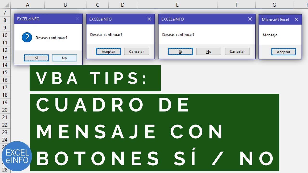 Mostrar Cuadro de mensaje MsgBox con botones Sí / No antes de ejecutar una macro en Excel VBA