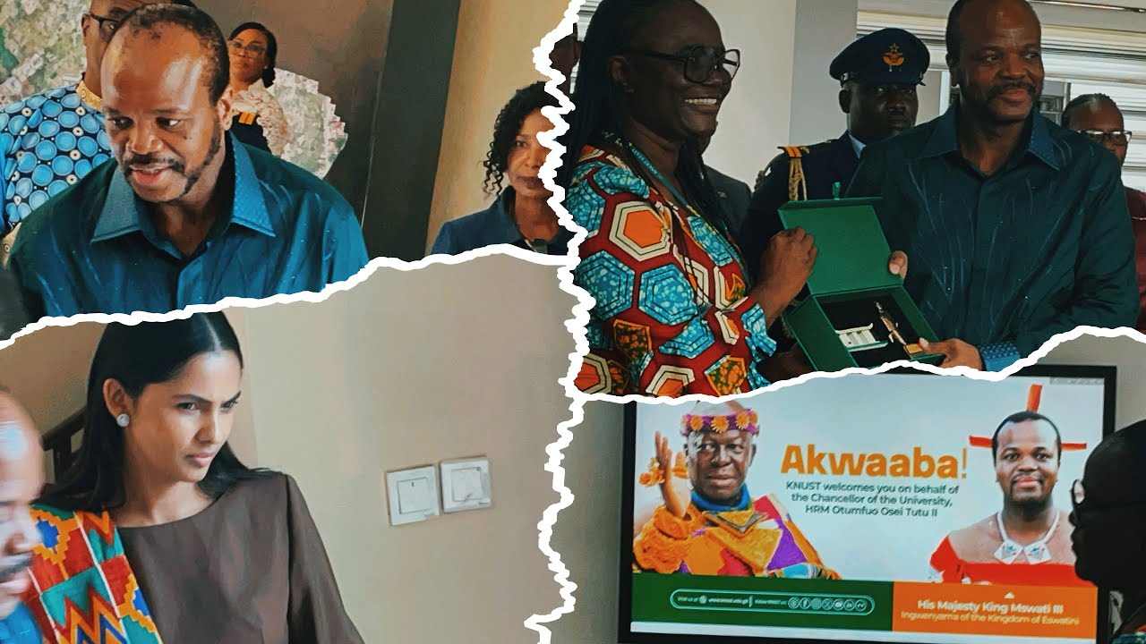 Beautiful😻 ESWATINI KING Explores KNUST Campus with his family and Chieftaincy Minister