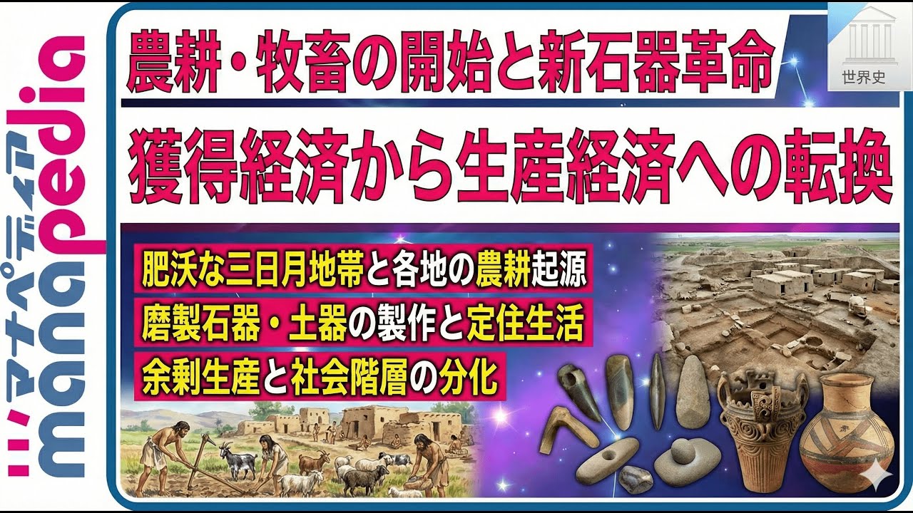 農耕・牧畜の開始と新石器革命　わかりやすい世界史2