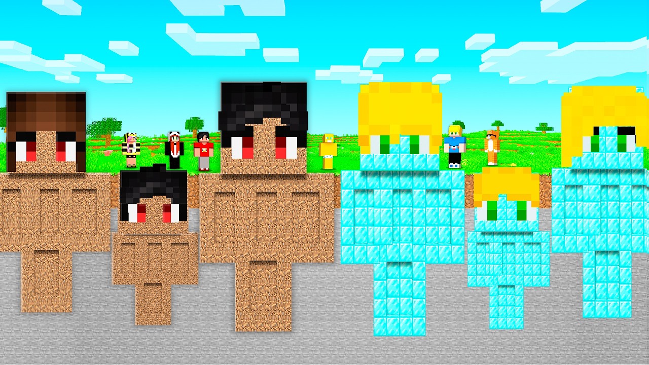 Família Rica do Kass vs. Família Pobre do KR no Minecraft!