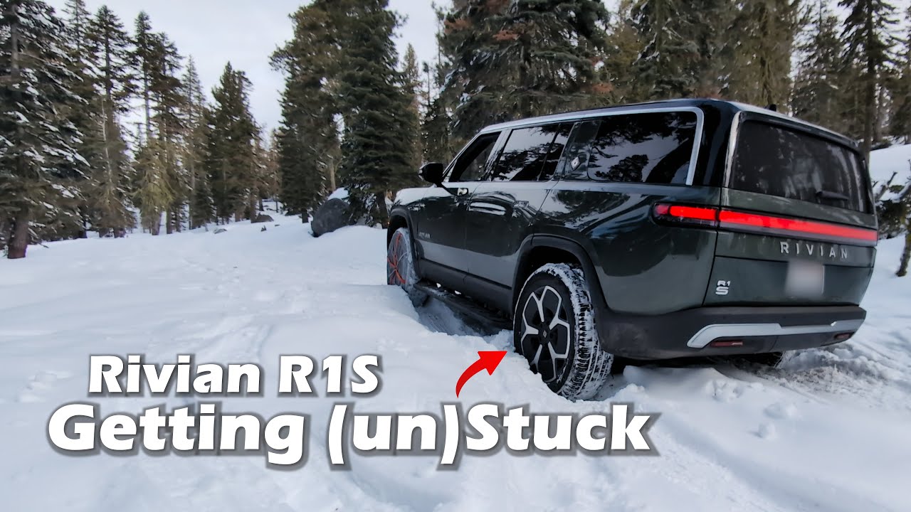 Stuck in Snow in Our R1S | Rivian R1S Gear Guard Footage | Recovery Accessories