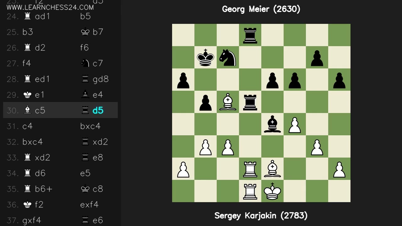 Французская-Тарраш: Sergey Karjakin (2783) vs Georg Meier (2630)