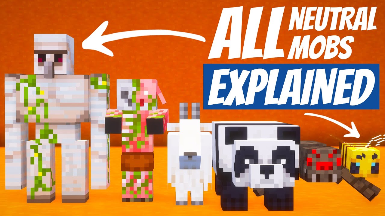 ALL 16 NEUTRAL MOBS EXPLAINED - Guide to all Minecraft Mobs