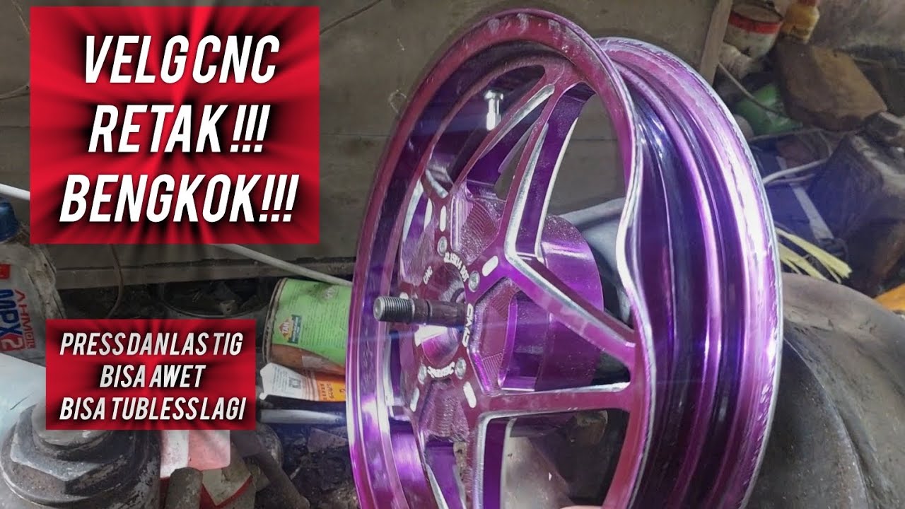 VELG CNC RETAK +BENGKOK!! PENYOK!! BISA DIPRESS & DI LAS TIG/ARGON