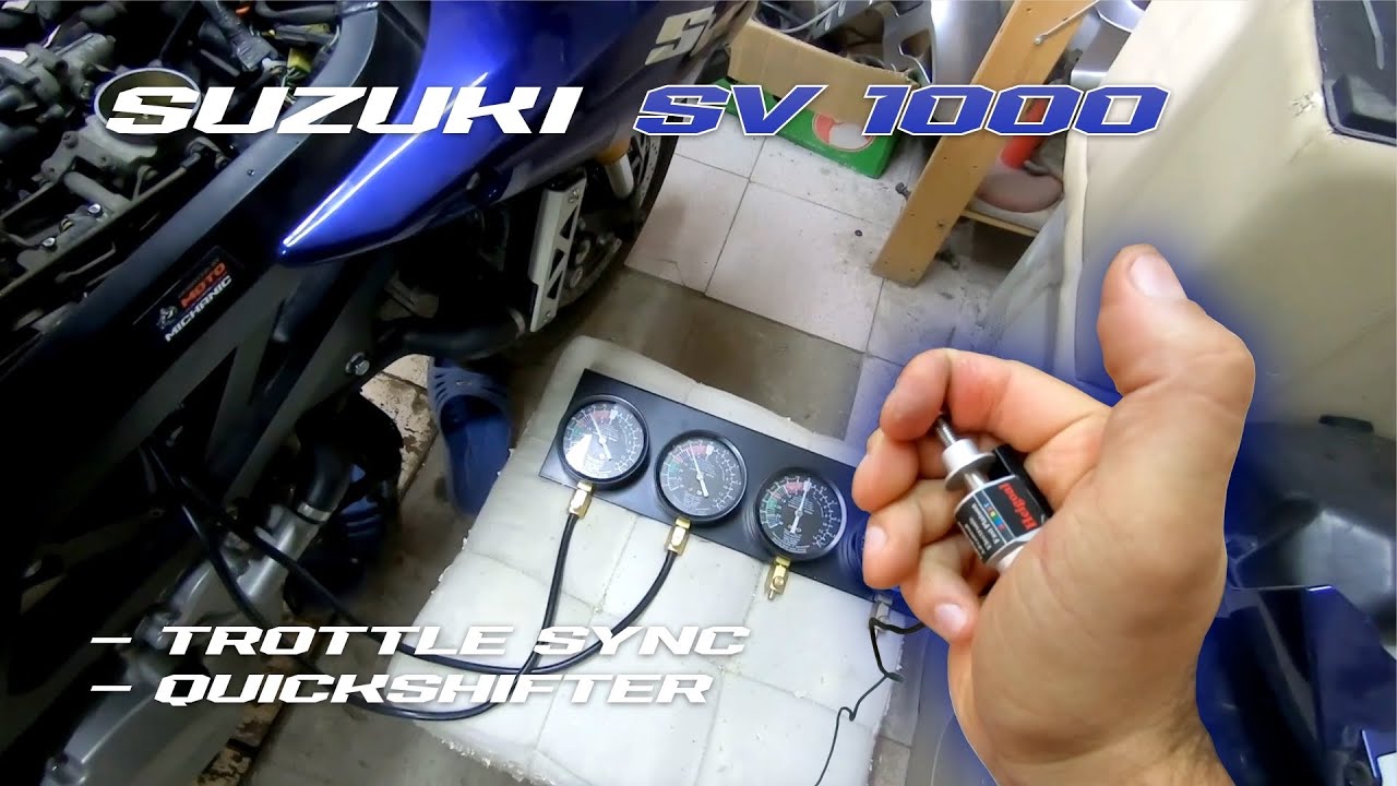 Suzuki SV1000 - синхронизация дросселей, установка квикшифтера