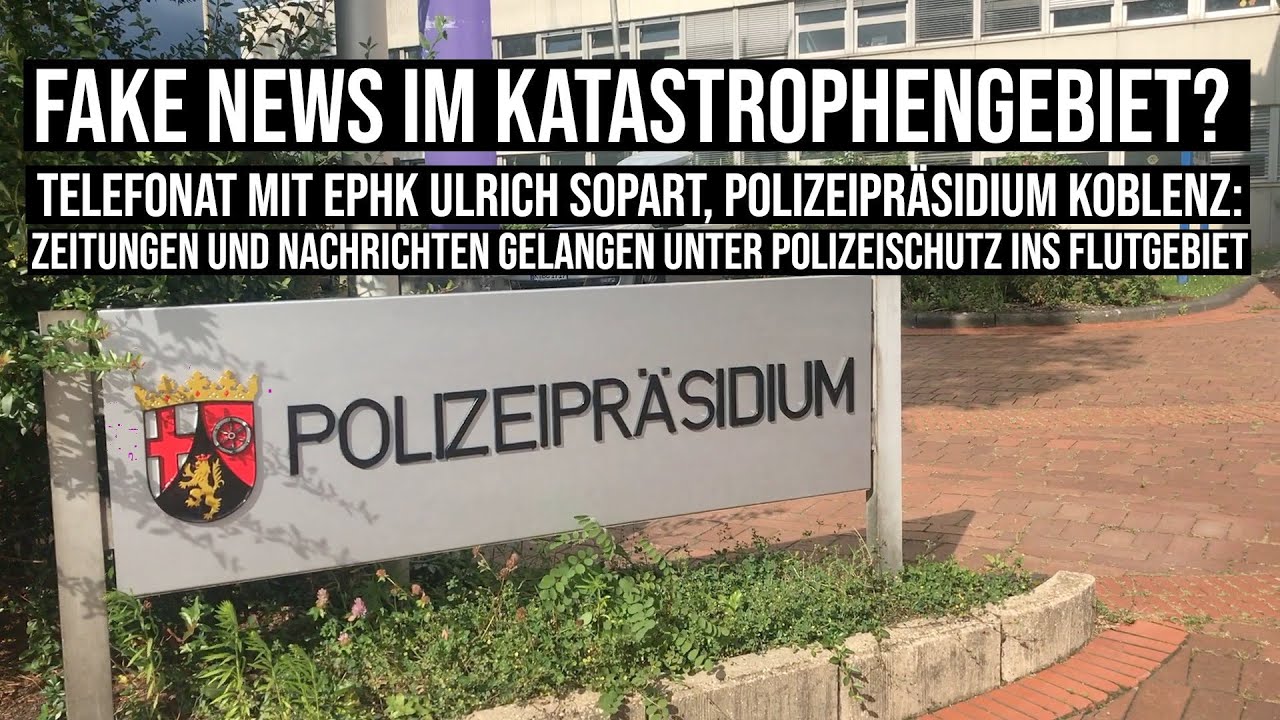 21.08.2021 #Koblenz Zeitungen gelangen unter Polizeischutz ins Flutgebiet
