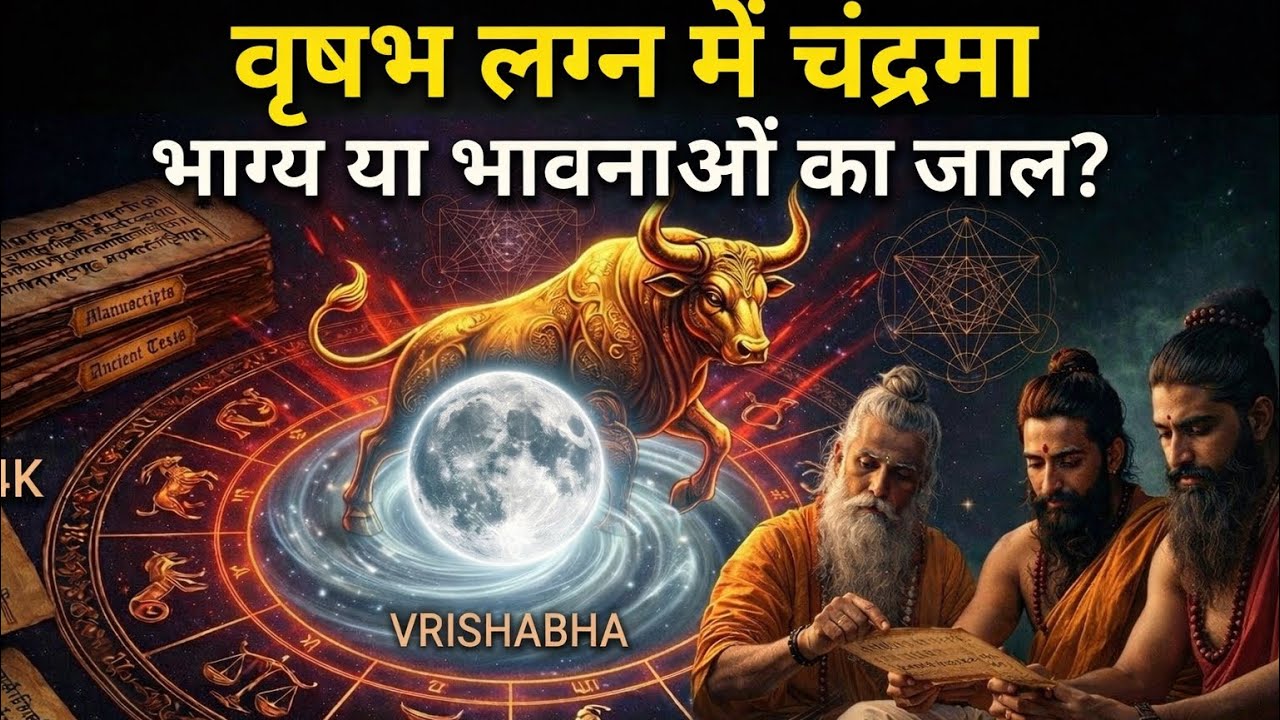 वृषभ लग्न में लग्न भाव में चंद्रमा |Moon in 1st House for Taurus Ascendant |Beauty, Mind & Stability