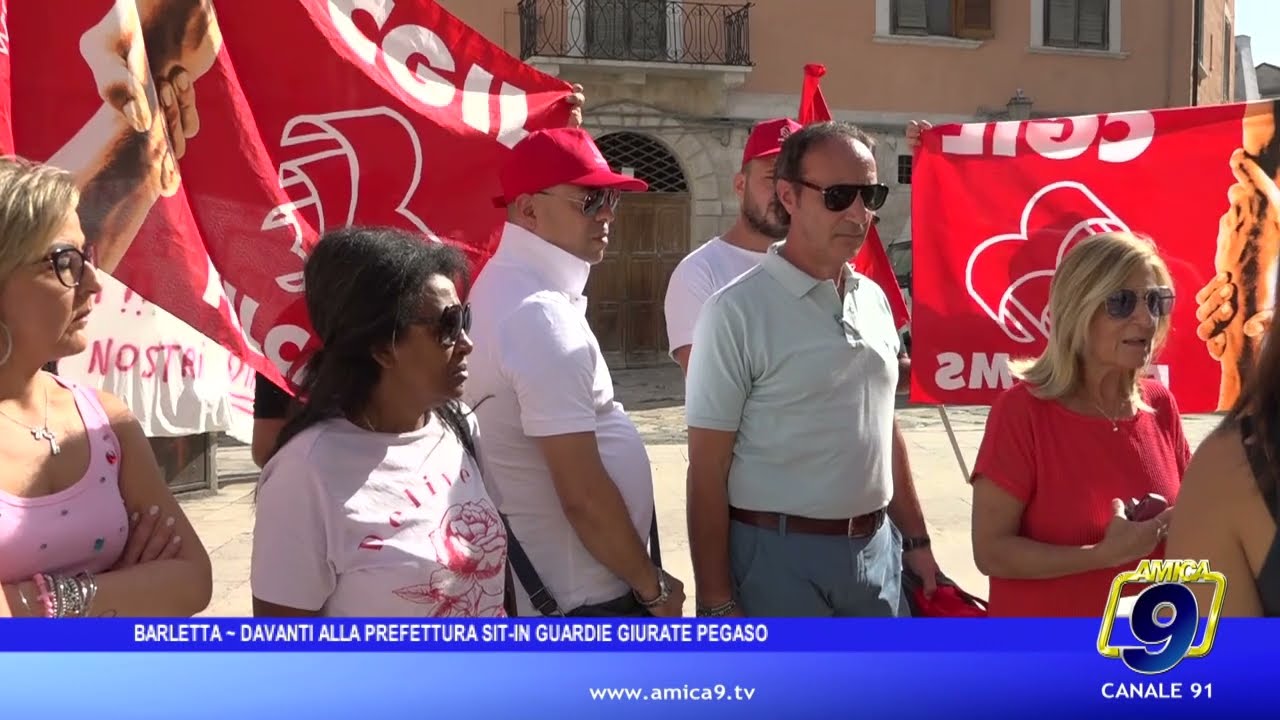 Barletta - Davanti alla Prefettura Sit-in guardie giurate Pegaso