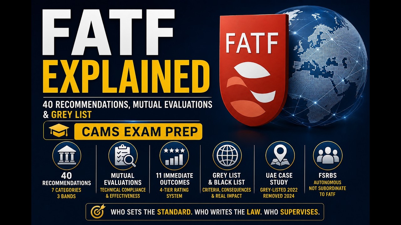 FATF Explained | 40 Recommendations, Mutual Evaluations & Grey List | CAMS Exam Prep