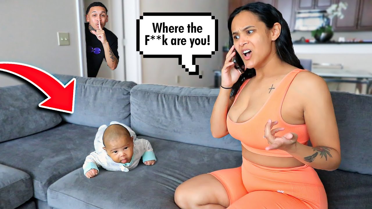 LEAVING THE BABY HOME ALONE PRANK! *SHE FREAKS OUT*