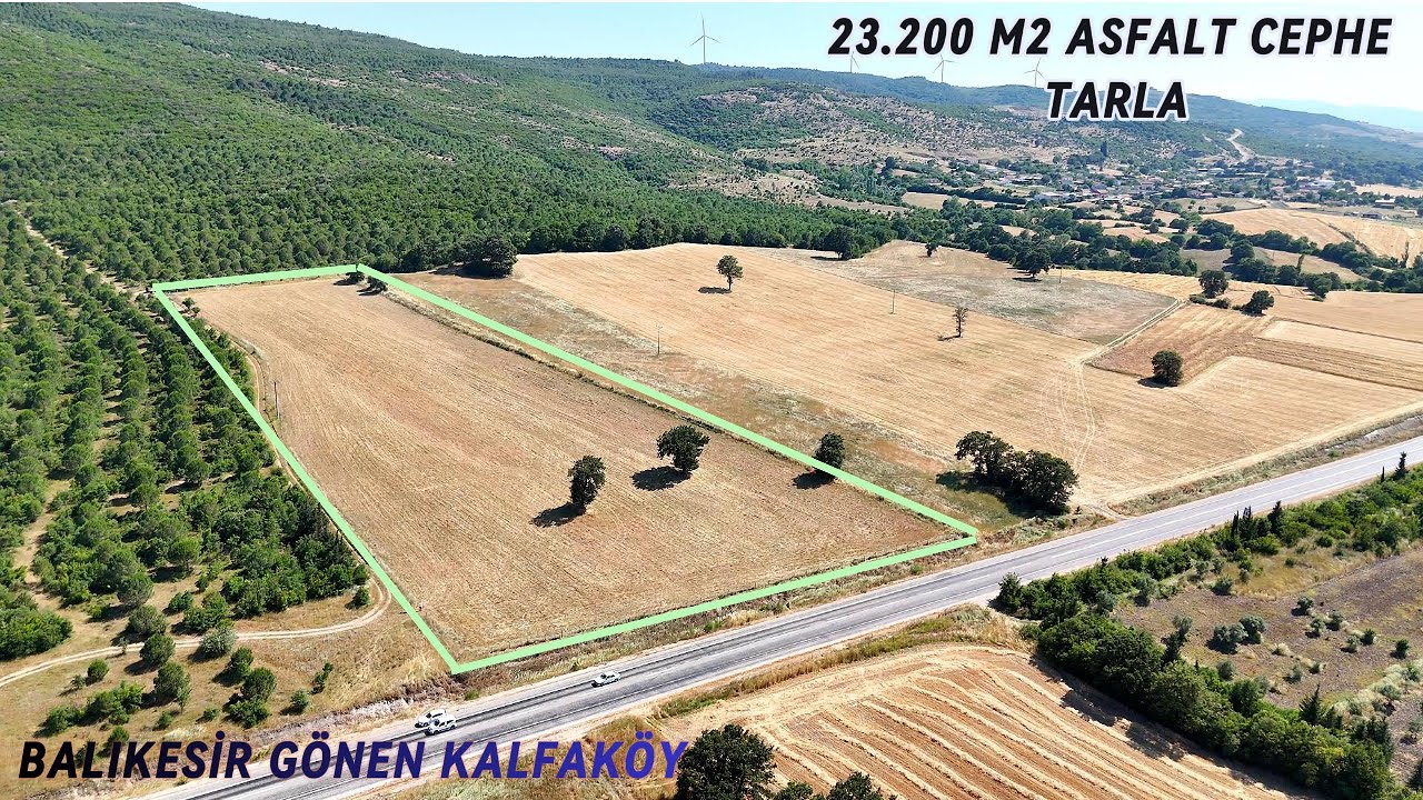 6- GÖNEN MERKEZE 6KM ANA ASFALT CEPHE 23.200 M2 TARLA