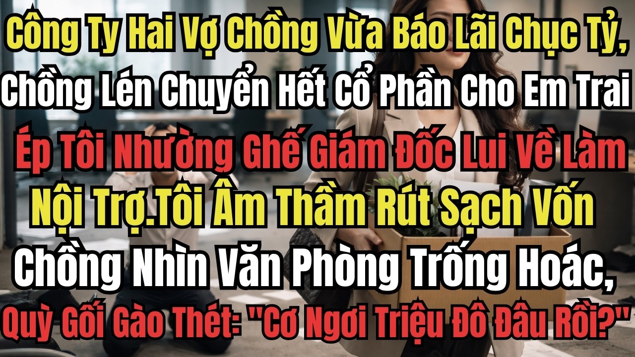 Công Ty Hai Vợ Chồng Vừa Lãi 10 Tỷ, Chồng Lén Chuyển Hết Cổ Phần Cho Em, Ép Tôi Nhường Ghế Giám Đốc