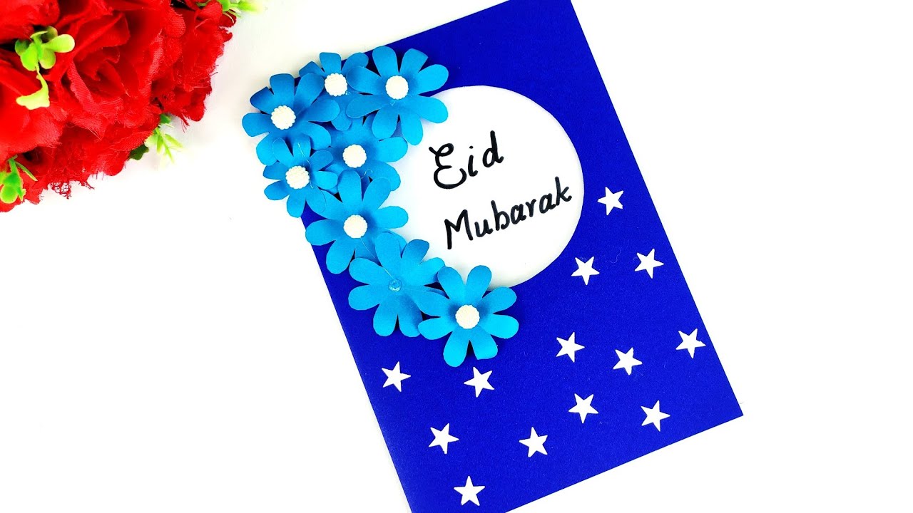 How to make EID MUBARAK greeting card | Greeting card for RAMADAN |Paper greeting card|Queen's home