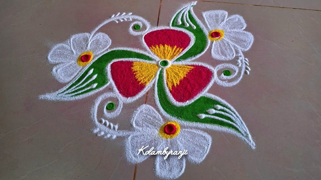 Dailymorningrangoli🌸for margazhi months🪔#rangoli#rangolidesign #easyrangoli#mugguludesign #pookolam 
