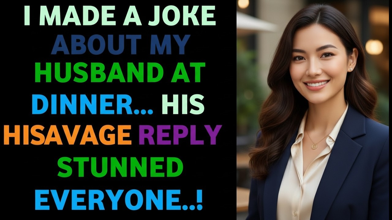 “I Made a Joke About My Husband at Dinner — His Savage Reply Left Everyone Speechless.