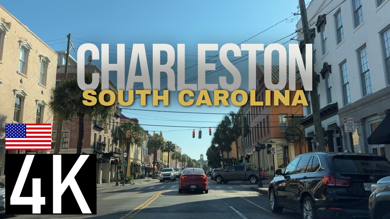 Quick Road Tour of Charleston, South Carolina in 4K - The Battery Charleston