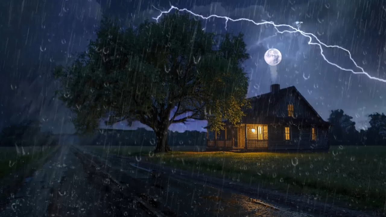 Heavy Rain & Thunderstorm for Sleeping | Deep Sleep Fast with Nature Rain Ambience, Relaxing Night