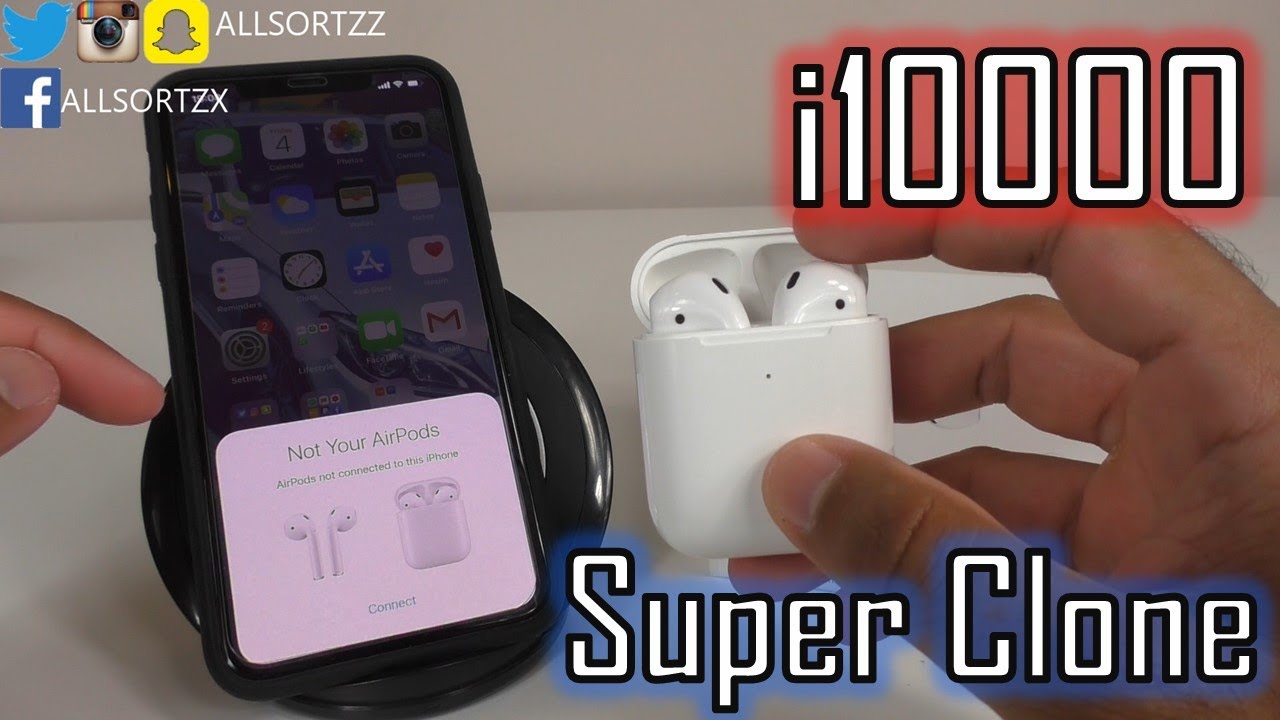 i10000 Wireless Airpods With NEW FEATURES!! Unboxing & Review